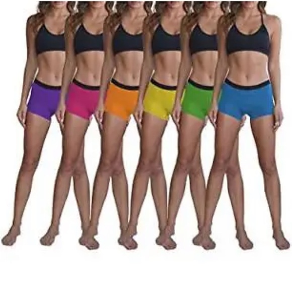 sexy basics Pants - Sexy Basics 6 Pack Modern Active Buttery Neons Shorts Women’s Size Medium